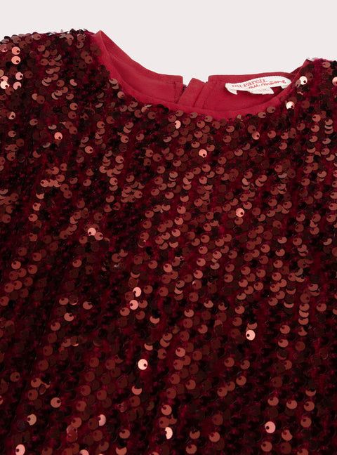 Lined Red Sequin Velour Dress