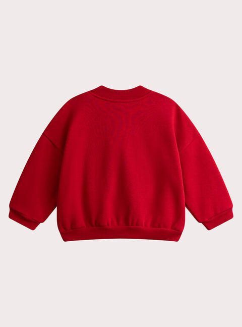 Red Cotton Fleece Christmas Sweatshirt