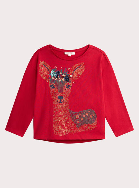 Red Cotton Christmas T-shirt