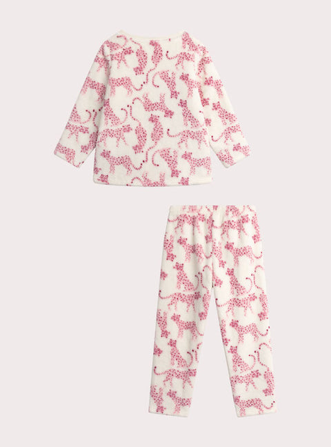 Cream & Pink Soft Boa Pyjamas