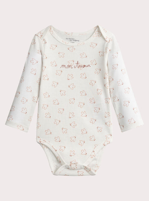 White Printed 2 Pack Cotton Bodysuits