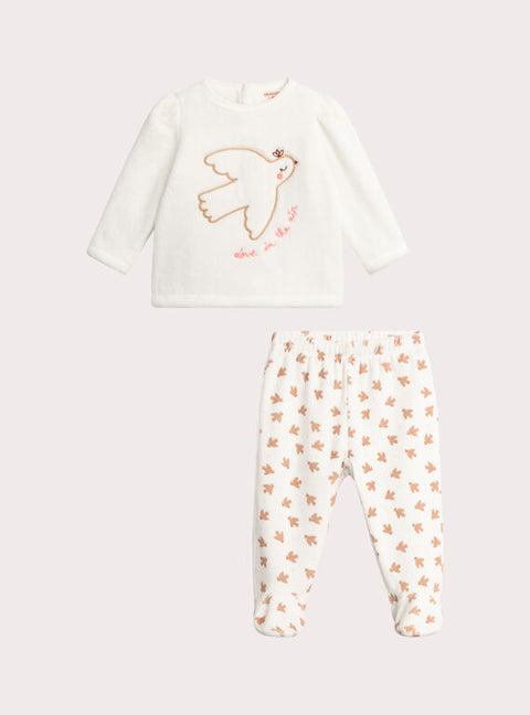 Cream Soft Boa Pyjamas