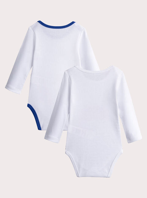 White 2 Pack Printed Cotton Bodysuits