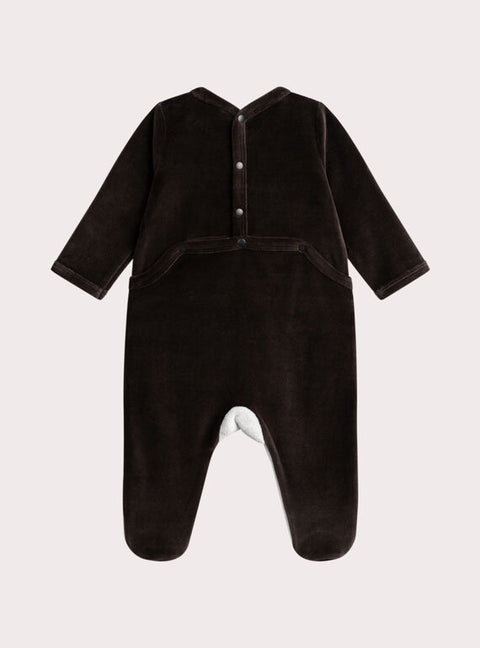 Grey Rabbit Animation Velour Sleepsuit