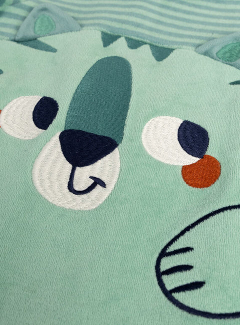 Green Tiger Animation Velour Sleepsuit