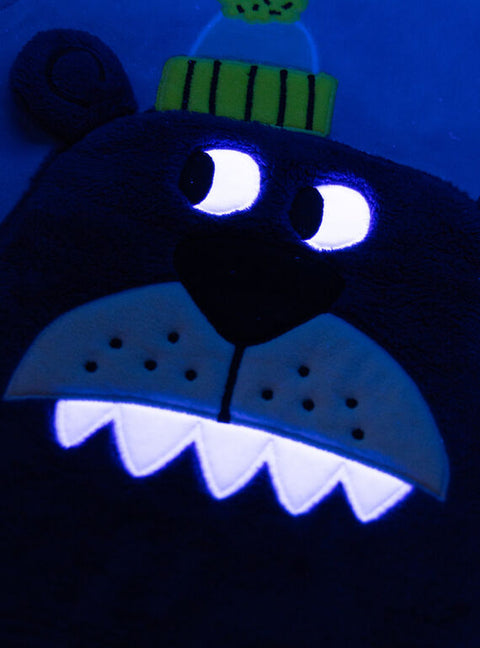 Blue Glow In The Dark Velour Monster Pyjamas