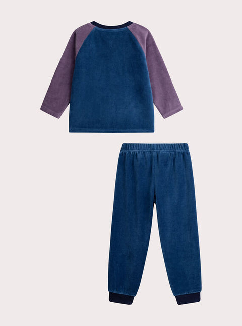 Blue Dinosaur Animation Velour Pyjamas