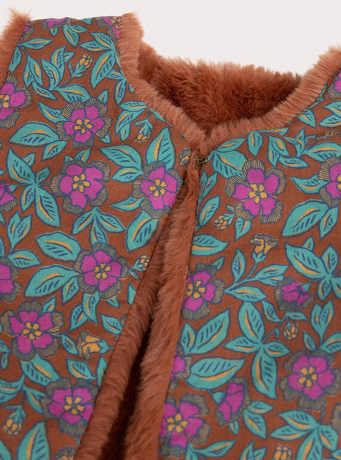 Reversible Brown Faux Fur Gilet