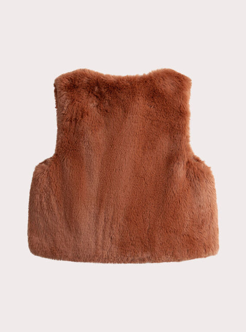 Reversible Brown Faux Fur Gilet