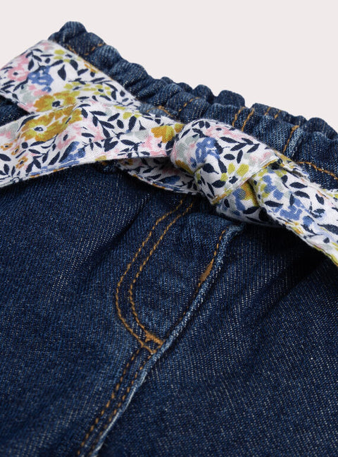 Denim Jeans With Floral Belt
