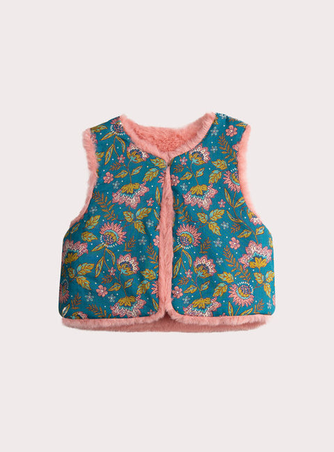 Reversible Pink Faux Fur Gilet