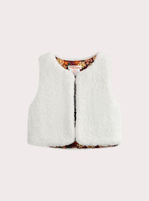 Cream Reversible Faux Fur Gilet