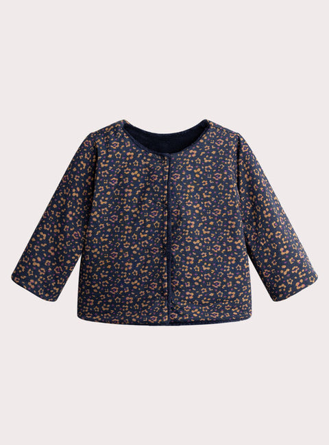 Navy Reversible Soft Boa Cardigan