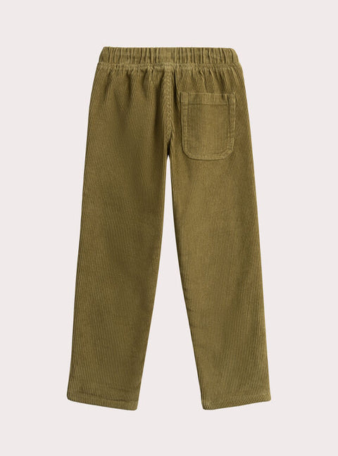 Lined Green Corduroy Trousers With Knee Patches