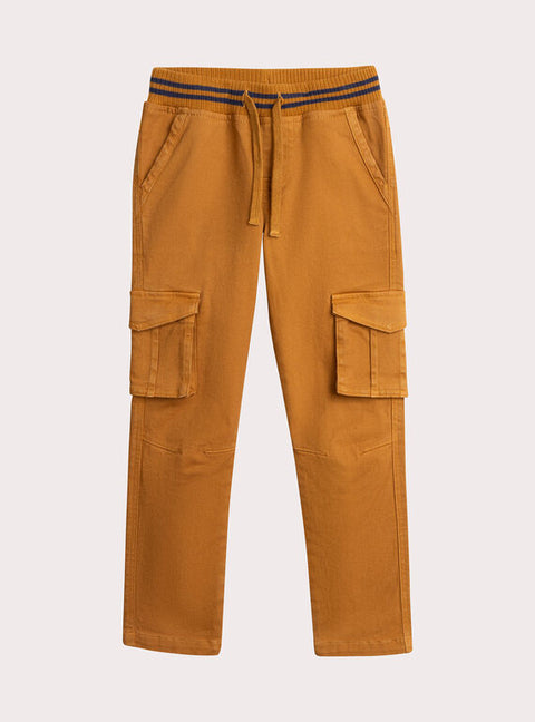 Brown Cotton Cargo Pants