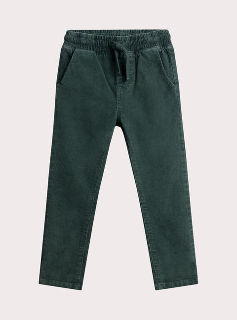 Green Tie Waist Corduroy Trousers