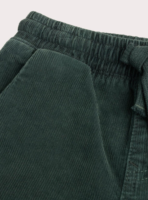 Green Tie Waist Corduroy Trousers