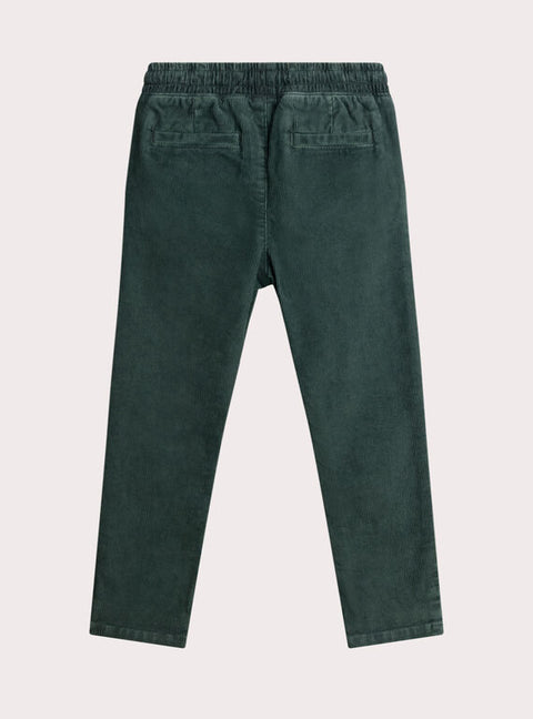 Green Tie Waist Corduroy Trousers