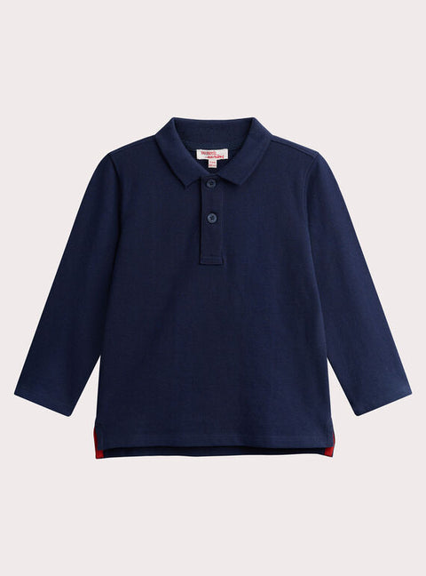 Navy Cotton Pique Polo Shirt