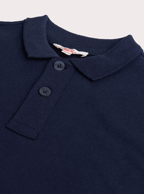 Navy Cotton Pique Polo Shirt