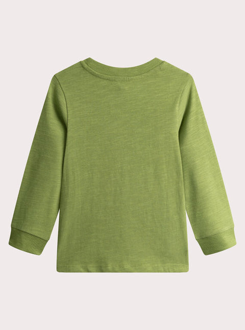 Plain Green Cotton Slub T-shirt