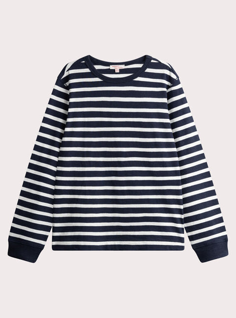 Navy & White Stripe Cotton T-shirt