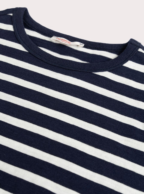 Navy & White Stripe Cotton T-shirt