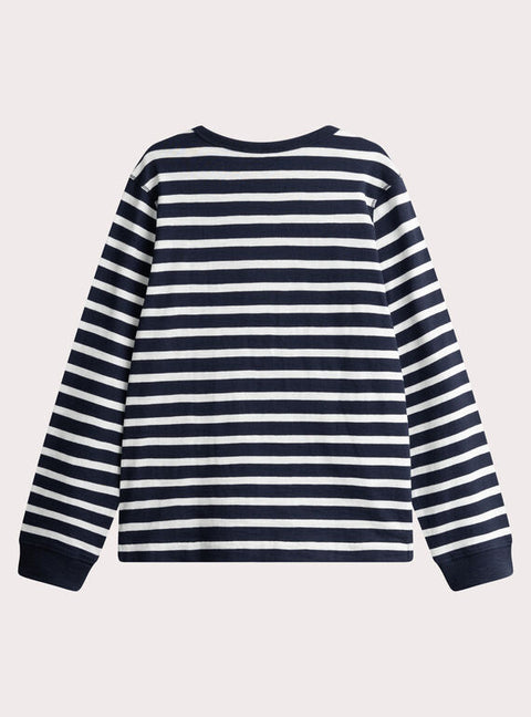 Navy & White Stripe Cotton T-shirt