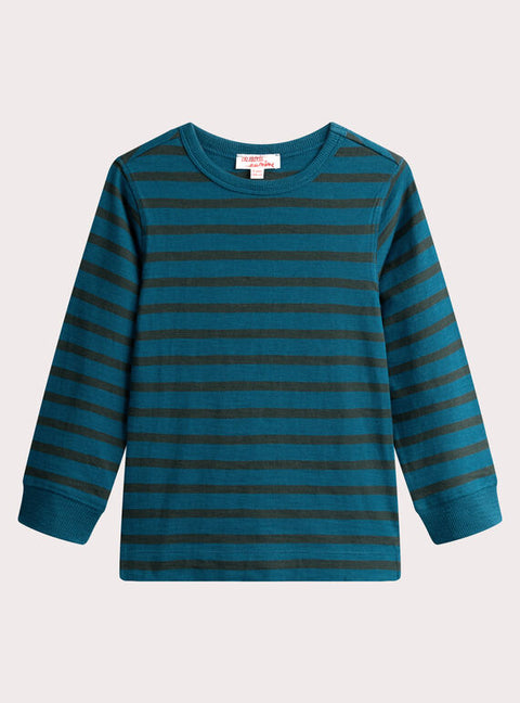 Turquoise & Navy Stripe Cotton T-shirt