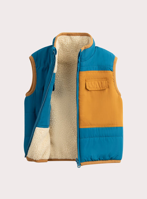 Reversible Sleeveless Sherpa Jacket