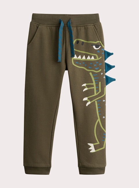 Green Crocodile Animation Cotton Rich Joggers