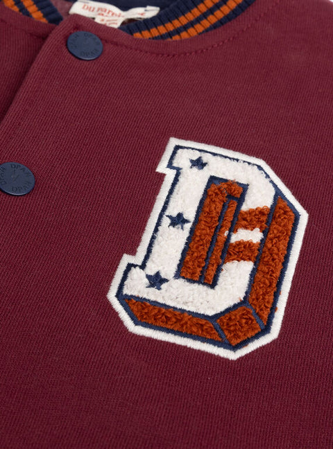 Lined Burgundy Baseball Jacket