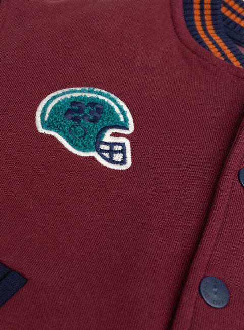 Lined Burgundy Baseball Jacket