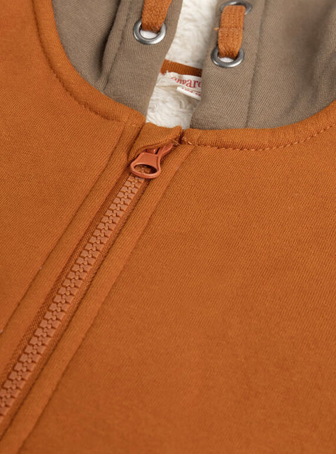 Orange Cotton Fleece Hoodie