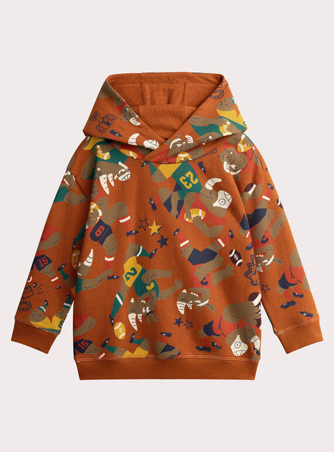 Orange American Football Animation Hoodie