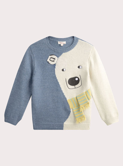 Blue Polar Bear Animation Cotton Rich Jumper