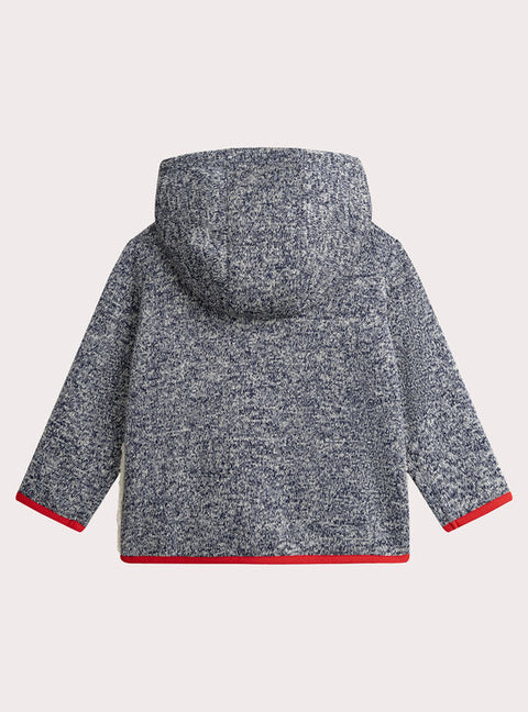 Blue Hooded Soft Boa Lined Sweatshirt