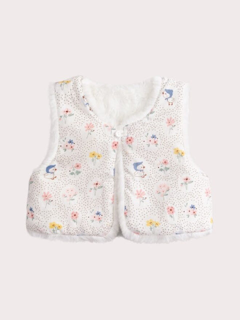 Reversible Cream Faux Fur Gilet