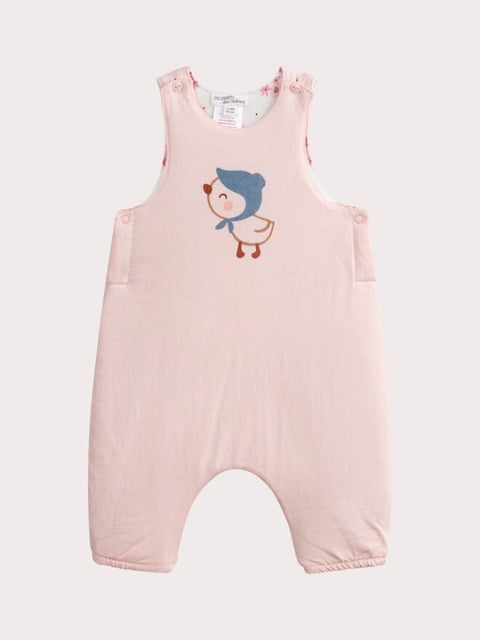 Pink Newborn Reversible Cotton Dungarees