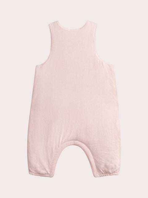 Pink Newborn Reversible Cotton Dungarees