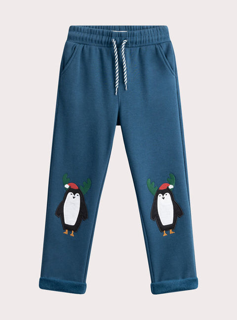 Blue Cotton Fleece Joggers