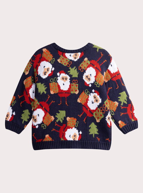 Navy Cotton Mix Christmas Jumper