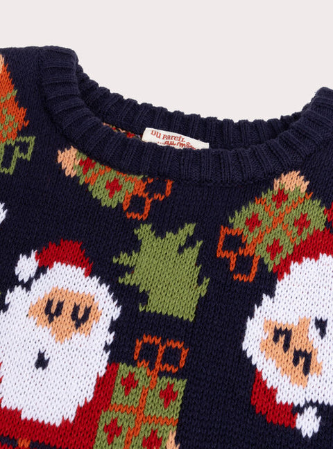 Navy Cotton Mix Christmas Jumper