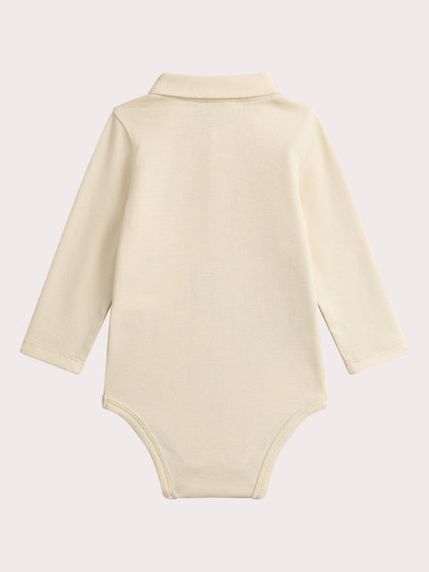 Beige Penguin Print Cotton Bodysuit