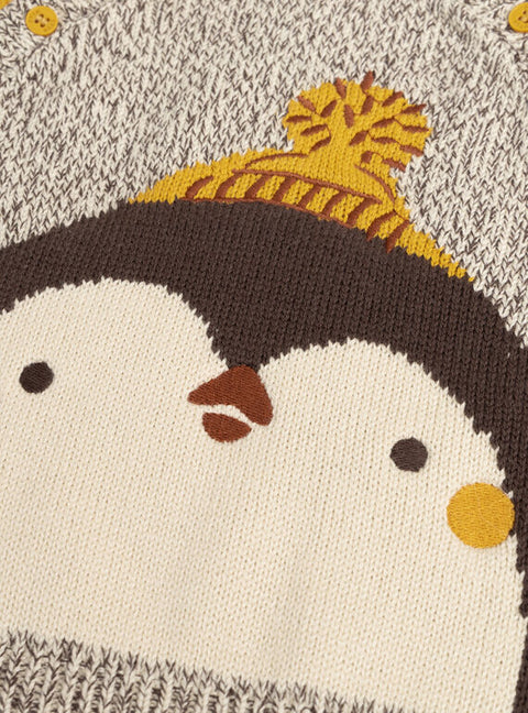 Beige Penguin Animation Jumper