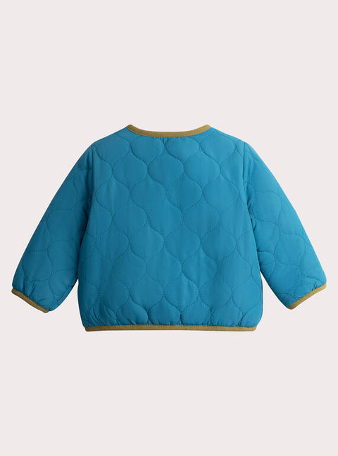 Reversible Cream & Turquoise Sherpa Jacket