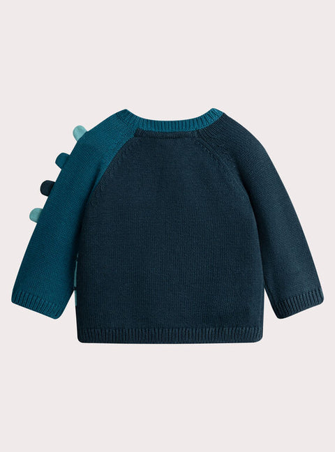 Navy Dinosaur Pattern Cotton Rich Jumper