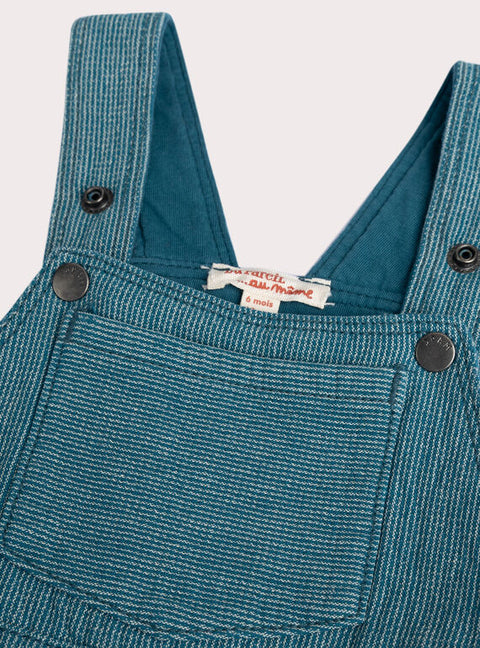 Lined Blue Cotton Dungarees