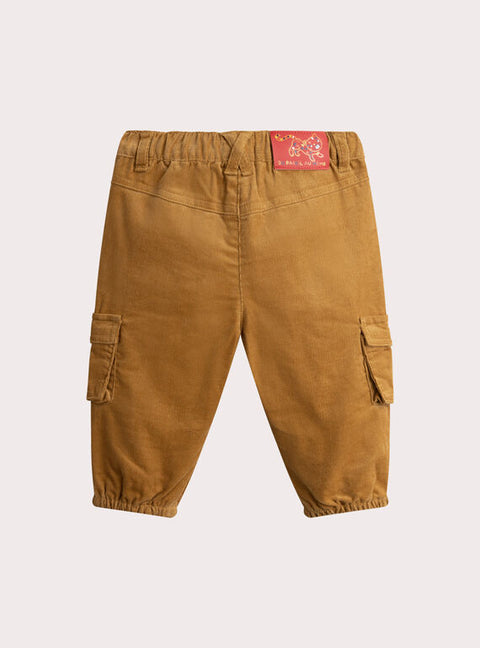 Lined Yellow Corduroy Cargo Trousers