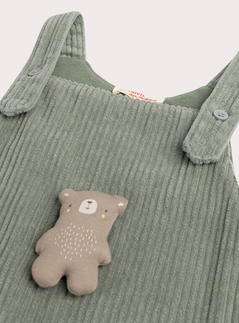 Lined Green Corduroy Dungarees